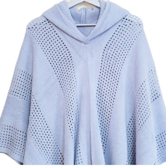 NWT Cozy Ultra Soft Knit Hooded Wrap Poncho - Picture 3 of 5